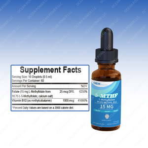 Gotas de L-Metilfolato 15mg Más B12, Suplementos de Metilfolato para la Salud Inmunológica y el Cerebro, Gran Venta - Product Image 4