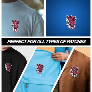 Lot de 11 écussons thermocollants brodés DigitEMB Red Devil pour vestes, sacs à dos, jeans, chapeaux – Motif dessin animé en feutre - Product Image 6