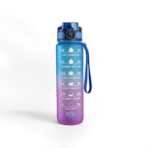 New 32oz Plastic Sport Gym Bpa Flip Top Cover Drink Water Bottle with Straw - Product Image 2