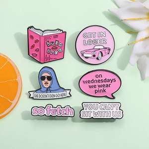 <span class=keywords><strong>Mean</strong></span> <span class=keywords><strong>Girls</strong></span> émail broches Campus jeunesse film dessin animé métal broche bijoux accessoires elle ne va pas ici broches revers Badge ange - Product Image 5
