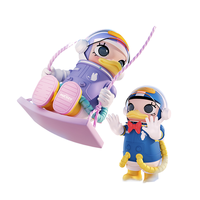 POPMART mainan boneka hewan militer, ornamen boneka hewan militer PVC kualitas tinggi Molly 1000% Mega Space Daisy ABS