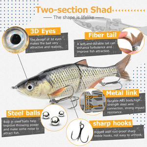 Esche da pesca realistiche in fibra di pesca con esca singola intagliata - Product Image 5