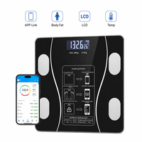 Báscula Digital Inteligente de Vidrio Templado con Capacidad de 180 kg, Báscula Digital Familiar para Baño con Esquinas Redondeadas