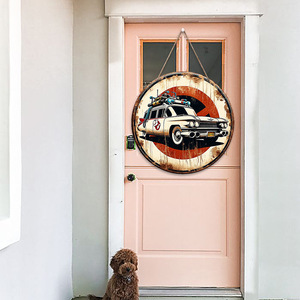 En stock : décorations murales de plaques d'immatriculation de style rétro américain, pendentifs de voiture créatifs, décorations de bar, panneaux suspendus en bois. - Product Image 2