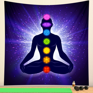 Bouddha indien méditation chakra tapisserie décoration murale Mandala tapisserie sorcellerie bohème Hippie décoration de la maison tapis de yoga - Product Image 5