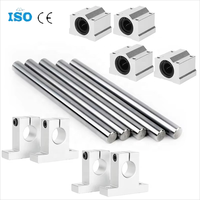 Kit de 2 rails linéaires à longue durée de vie avec axe optique OD + 4 vis à billes SCS20UU + 4 supports de mouvement SK20 pour roulements linéaires