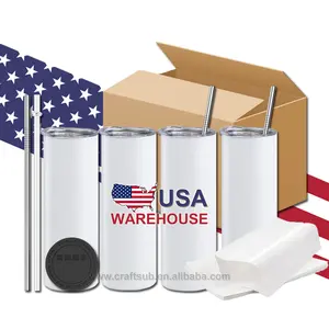 USA Warehouse Stocked Wholesale Bulk 20oz 20 oz Skinny Straight Stainless Steel Blanks Sublimation Tumbler Cup for Drinking