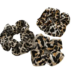 Leopard Snake Printed Scrunchies For Women Girl Elastic Hair tie Ponytail Holder Rubber Hair Band