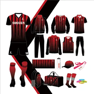 Novo Design Equipe Desgaste Camisa De Futebol Personalizado Uniforme De Futebol Kits Jersey Set Maillots De Camisa De Futebol Homens Desgaste Do Futebol