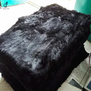 Genuine rabbit fur rug atacado real rabbit fur blanket