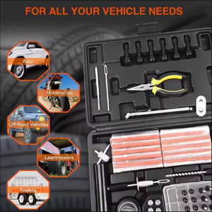 Kit de réparation de pneu de camion universel professionnel 102 pièces Kit d'outils de réparation rapide de pneu de voiture et de camion robuste - Product Image 3