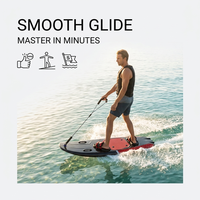 Jetboard prêt à être expédié, planche de surf à essence, réservoir de 2,8 L, accents rouges, stabilisé, contrôle facile, coque en graphite, 64 km/h, sangles pour les pieds