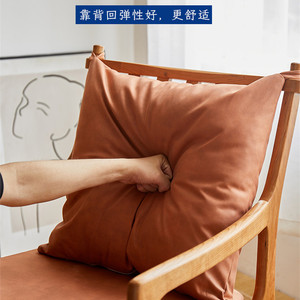 Fauteuil en bois massif, chaise de bureau rembourrée en chêne, chaise d'étude confortable pour adultes - Product Image 3
