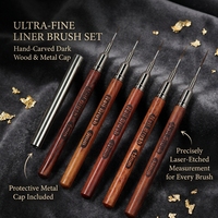 Kit de pinceaux pour nail art personnalisés en gros avec logo, ensemble de stylos liner en gel en bois de 6 mm, outils de manucure OEM/ODM