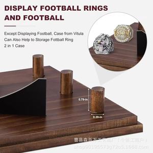 Support de présentation multifonctionnel en acrylique avec base en bois pour le rangement de balles de softball, baseball, basketball, football et golf - Product Image 3