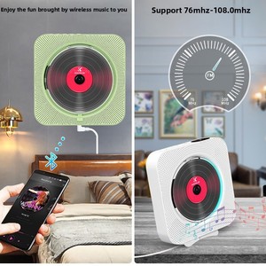 <span class=keywords><strong>Lecteur</strong></span> <span class=keywords><strong>CD</strong></span> mural blanc avec télécommande, sortie 10W, éducation précoce en anglais <span class=keywords><strong>pour</strong></span> la maison, radio et haut-parleur avec écran - Product Image 4