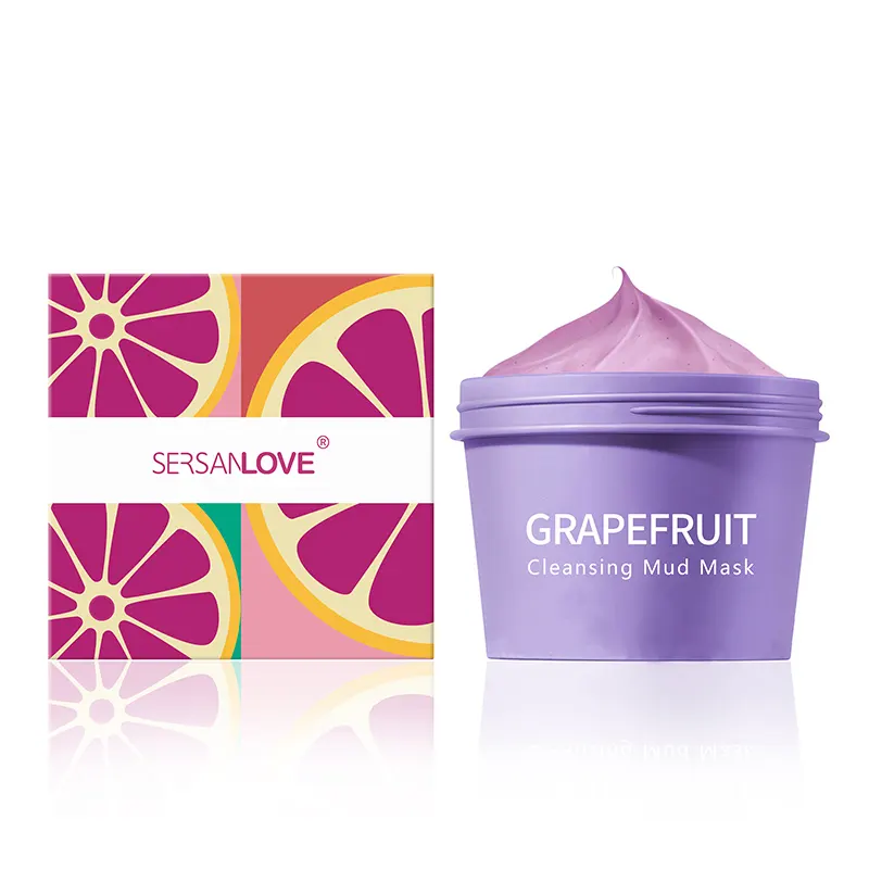 Sersanlove máscara de lama para grapefruit, fonte de fábrica, limpeza profunda, remoção de cravos, esfoliante, máscaras de gelatina para pele facial