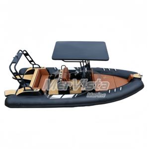 Bote Inflable de Aluminio para Pesca, Color Negro, 580 cm, <span class=keywords><strong>con</strong></span> <span class=keywords><strong>Volante</strong></span>, Bote Neumático Hypalon 580, Superventas - Product Image 4