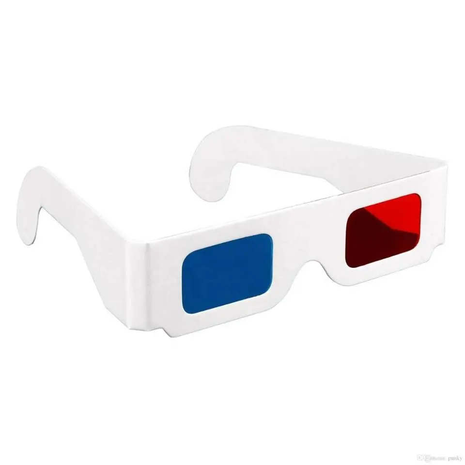 2023 신제품 유니버설 종이 Anaglyph 3D 안경 종이 3D 안경 보기 Anaglyph 레드 시안 레드/블루 3D 영화 유리