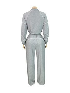 Kundenspezifisches Logo, Neuheit, Einfarbiges 2-Teiliges Set, Damenbekleidung, Mode Sport Herbst, Zweiteiliges Gerades Hosen-Set, Damen-Jogginganzüge - Product Image 6