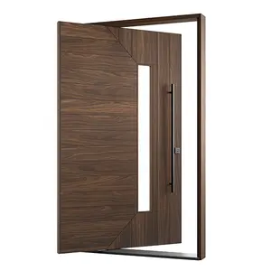Customized Front Main Entrance Modern Entry Door Villa Swing Pivot Wooden Doors