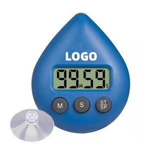 Minuterie numérique en forme de goutte d'eau avec bouton facile et ventouse intégrée - Product Image 1