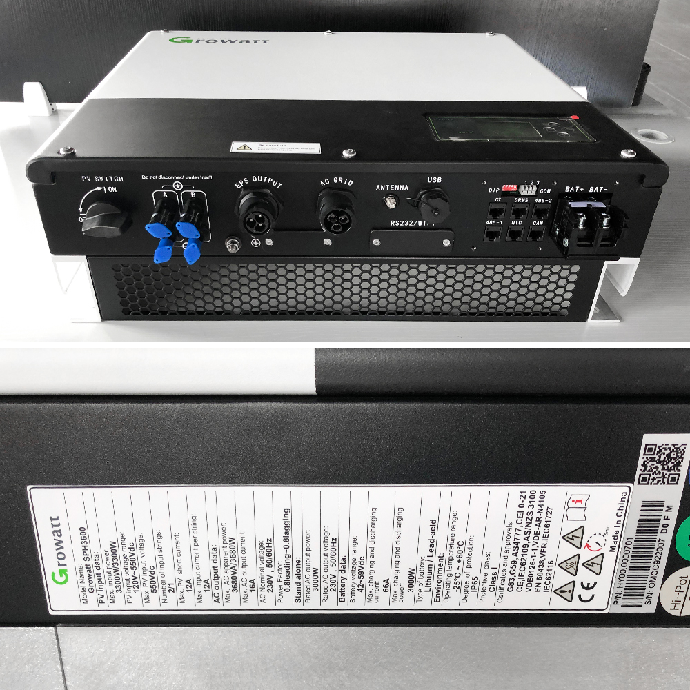 Inversor De Almacenamiento Growatt SP2000 2KW – Retrofit Para Sistemas Solares (Unidad Desnuda, Controlador Cargador)