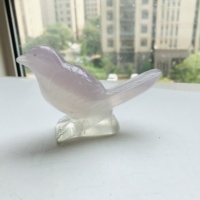 Vente en gros artisanat folklorique naturel sculpture en cristal animal lavande fluorite oiseau pour la décoration