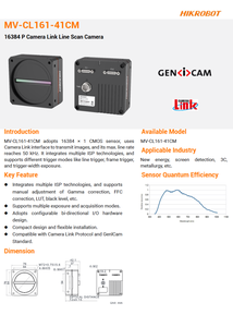 Nouvelle caméra de numérisation linéaire monochrome HIK ROBOT MV-CL161-41CM 16K avec interface Camera Link - Product Image 6