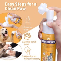 Nettoyeur de pattes sans eau de marque privée pour chiens et chats, pattes propres, nettoyant moussant sans rinçage, shampooing sec pour animaux de compagnie, brosse pour nettoyer les pieds