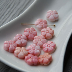 Queen Beech Flower <b>Shell</b> Beads Pink Plum Blossom Shape Loose Beads For DIY Jewelry Accessories - Product Image 2