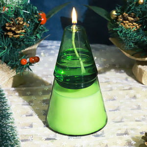 Lámpara de aceite de mecha moderna para decoración navideña ODM/OEM, lámpara de queroseno de vidrio, adornos para velas, lámpara de aceite de vidrio, candelabro - Product Image 1