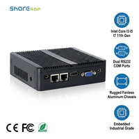 Ordinateur embarqué Sharerdp MC Intel Core I3 I5 I7 1115G4 1135G7 1165G7 RS232, châssis en aluminium, PC industriel robuste sans ventilateur