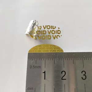 1000 pièces 2x1cm Scellé de sécurité ovale en plastique holographique argent/or anti-contrefaçon, étiquette de sécurité inviolable VOID (VOID si retiré) - Product Image 3