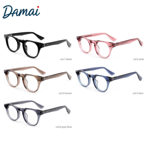 Gafas de Acetato Redondas Retro de Diseño de Lujo 3306, Monturas Ópticas de Acetato Hechas a Mano Unisex - Product Image 3
