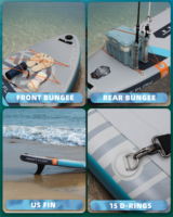 Planche de paddle gonflable à double couche personnalisable 11'6"*35"*6" SUP pour la navigation en mer, le surf et la pêche