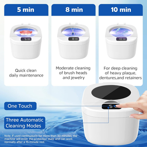 Écran numérique lumière UV 45KHZ montre de lavage de fausses dents <span class=keywords><strong>bijoux</strong></span> maquillage <span class=keywords><strong>nettoyage</strong></span> prothèse dentaire carré nettoyeur à <span class=keywords><strong>ultrasons</strong></span> ménage - Product Image 3