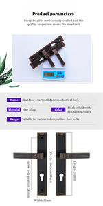 Manija de puerta de casa duradera de galvanoplastia múltiple de aleación de zinc minimalista moderna manija de puerta moleteada - Product Image 6