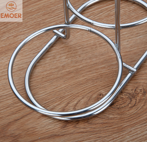 Cuencos de acero inoxidable plateados redondos dobles EMOER, soporte de descanso de cuchara lateral opuesto y Clip para olla - Product Image 5