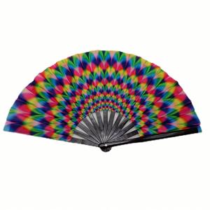 Éventail portable en bambou, écologique, style artisanal décoratif, avec ornements en plastique durable, modèle ange antique, publicitaire - Product Image 3