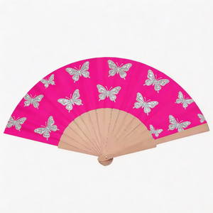 Abanico de Mano de Bambú con Logotipo Personalizado Impreso para Bodas en la Playa, Fiestas, Abanicos Plegables de Mano - Product Image 4