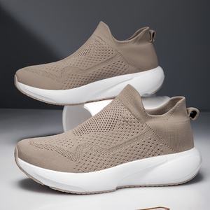 Zapatillas Deportivas Casuales para <span class=keywords><strong>Hombre</strong></span>, Estilo Snicker, Punta Redonda Ancha, Personalizadas, Blancas y Negras, Transpirables, Sin Cordones, para Caminar y Correr - Product Image 6