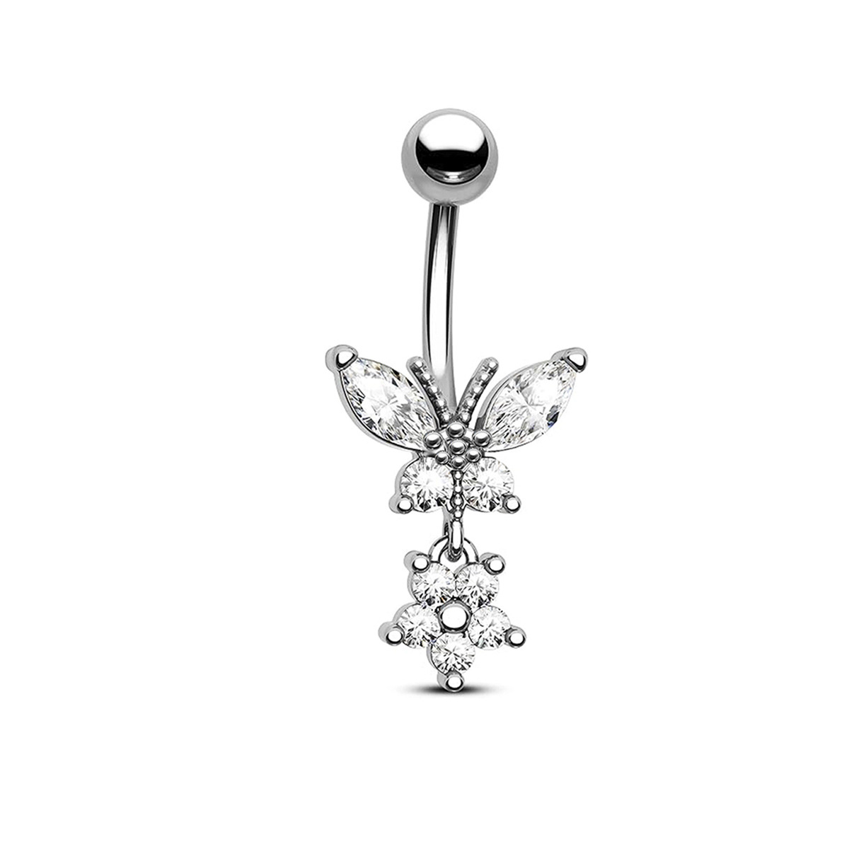 Butterfly flower silver
