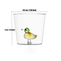 Verrerie avec art animalier Collection de verres de ferme d'animaux Verres de haute qualité Infuseur à thé Verre Borosil Facile à nettoyer