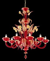 Fantaisie Grande Taille Hôtel Rouge Verre Murano Lustre Verre Éclairage Usine En Gros Lustre En Verre Murano Lampe Lumières De Luxe