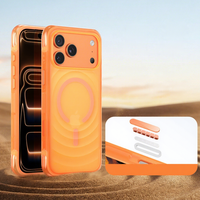 Étui de téléphone magnétique Airbag pour iPhone 18 Pro Max, texture ondulée, protection contre les chutes, TPU, bord souple, antichoc, finition douce au toucher