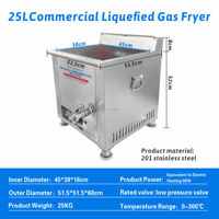 Friteuse à gaz commerciale extérieure Hansu 25L à double température avec affichage numérique et contrôle de la température pour hôtels et machines à snacks