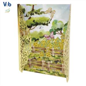 Collection mensuelle : Carte d'anniversaire autoportante pliable, motif Porte de Jardin des Fleurs, faite à la main, découpée au laser, avec dorure à chaud, écologique - Product Image 4