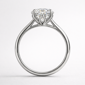 Anillo elegante minimalista de platino con diamantes para mujer, anillo de compromiso simple, anillo de boda, joyería fina, regalo para uso diario - Product Image 3