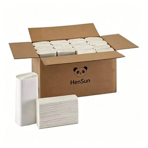 Papel higiénico de pulpa de bambú de 3 capas, toallas de papel absorbentes para manos secas, papel tisú con relieve personalizado OEM - Product Image 1